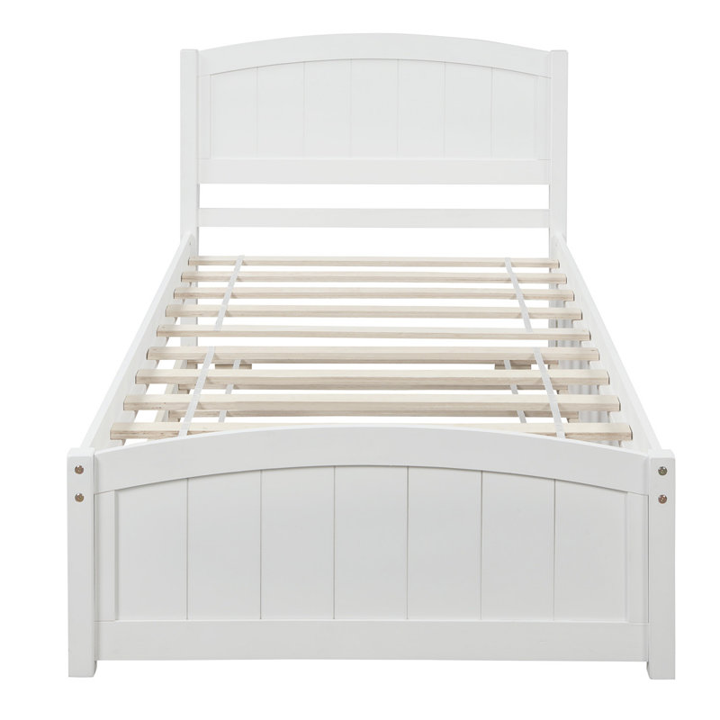 Lit plateforme simple avec lit gigogne, Blanc