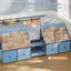 Lit mezzanine d'angle pour enfant (taille simple), style Montessori, en métal, avec porte-revues pivotants et tiroirs de rangement, cadre de lit simple, sommier non requis-1778859818