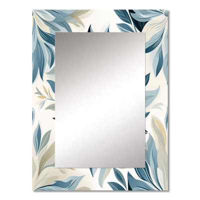 Amberlynn Tranquil Patterns - Floral Decorative Wall Mirror, Cottage Mirror, Printed Metal Art