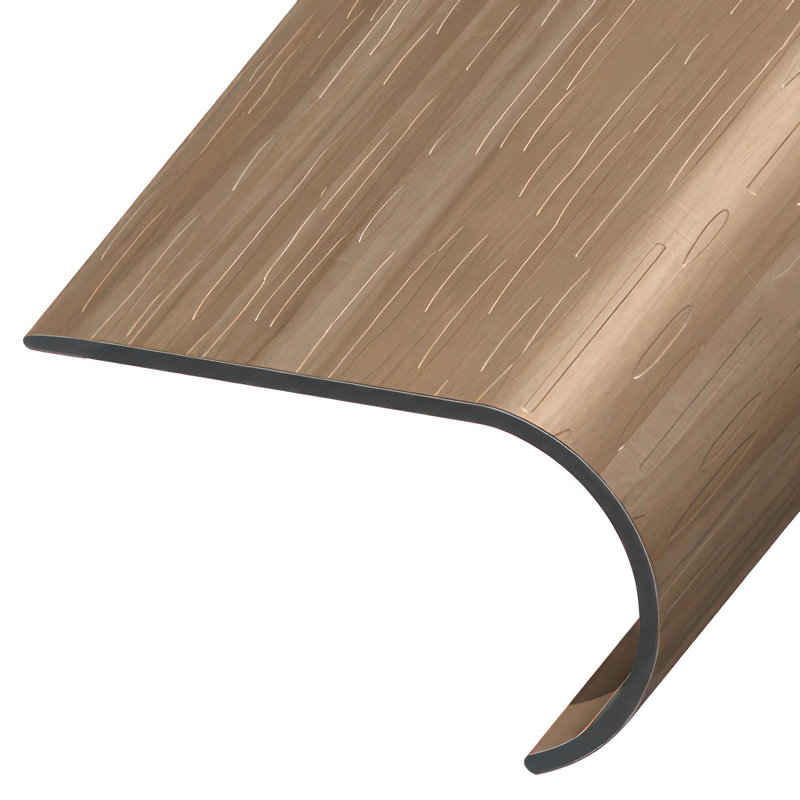 Nez de marche arrondi en PVC avec bordure en chêne pur 94 po Forbo Allura Flex, Blanc délavé