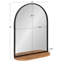 Miroir mural Jordie avec tablette 20 po x 28 po naturel, noir-644608209-644608208