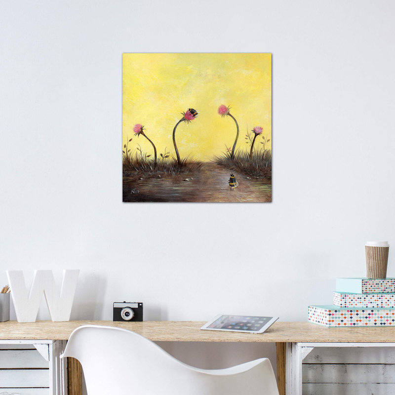 Parmi les chardons par Neil Thompson - impression d'art graphique, Toile tendue, H 12 po x l 12 po x P 0,75 po