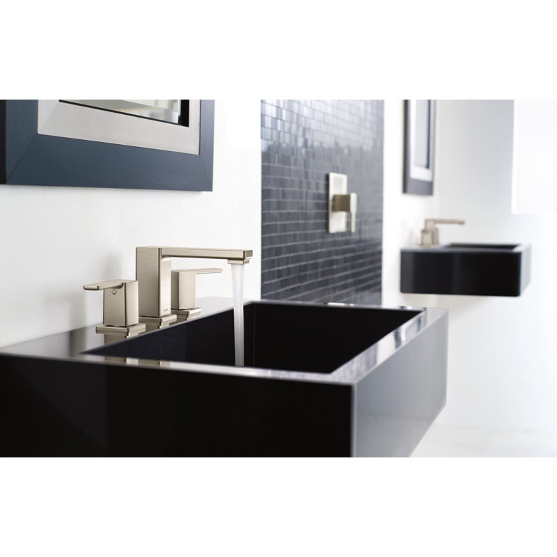 90 Degree Widespread Bathroom Faucet with Drain Assembly, Chrome