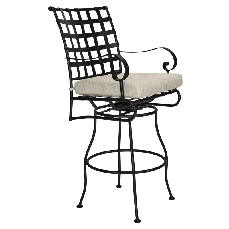 Classico-W Outdoor Swivel Bar Stool, Harris Stone, Carbon Black