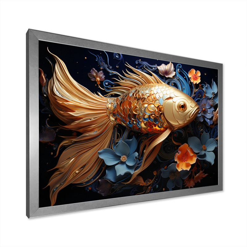 " Fishing Dreamy Deep ", Silver Single Picture Framed, 12" H x 20" W x 1" D