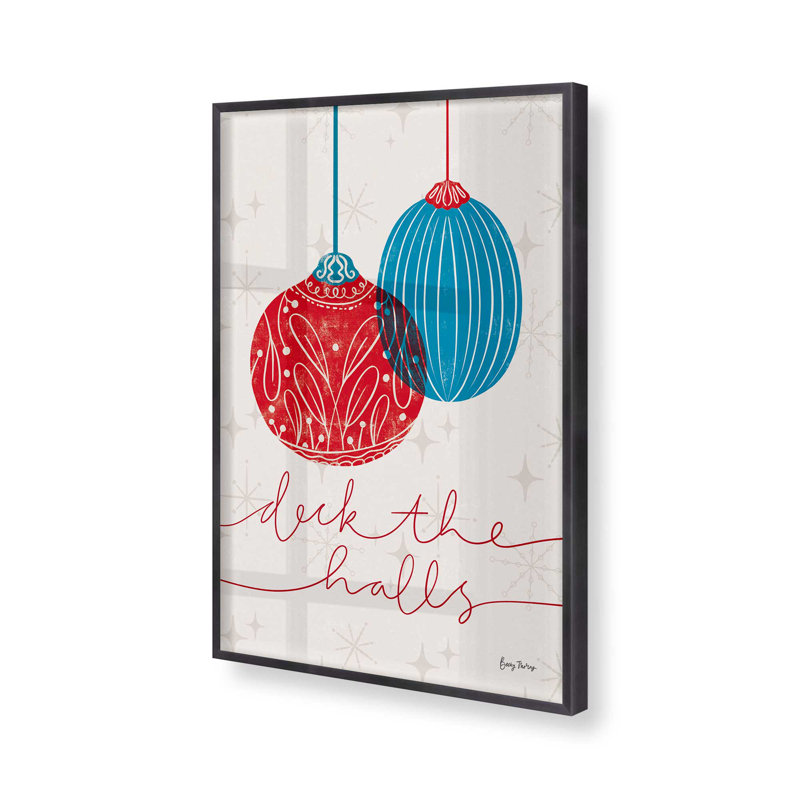 Elegant Holiday Ornaments V, impression roulée, Cadre en zinc patiné, H 15,25 po x l 12,25 po x P 1,25 po