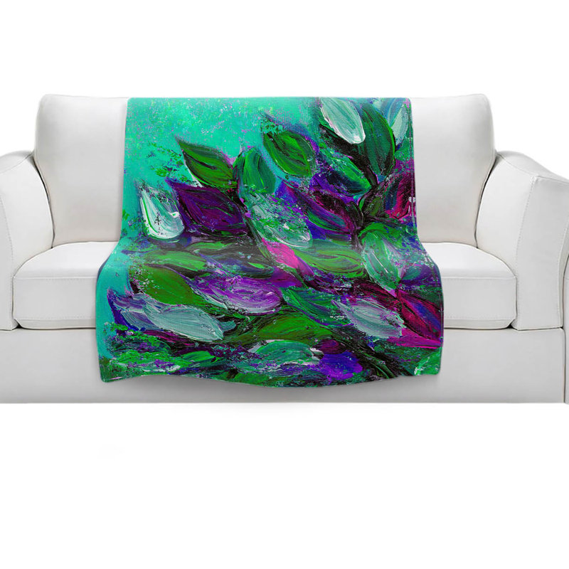 Magnifique couverture sherpa doux i à fleurs, l 68 po x L 80 po
