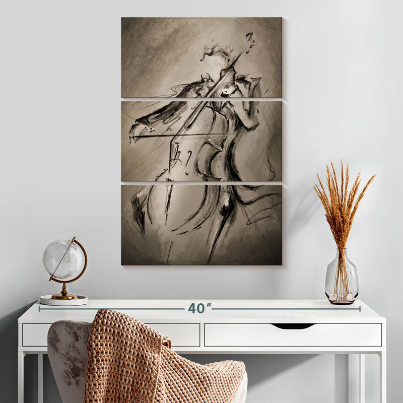 Abarca The Cellist Abstract, 32" H x 20" W