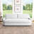 90" Greyish White Down Feather Linen Upholstered Deep Sofa with Reversible Cushions