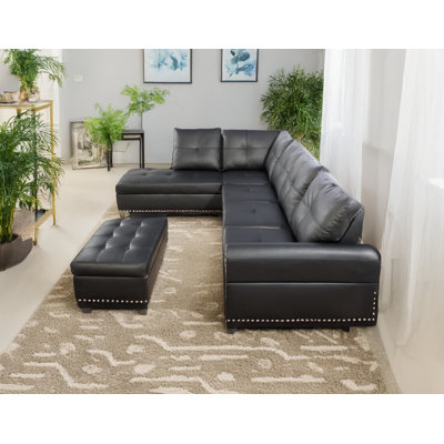 Leather Sectional Sofa Sectional Sofa With Ottoman Faux Leather Sectional