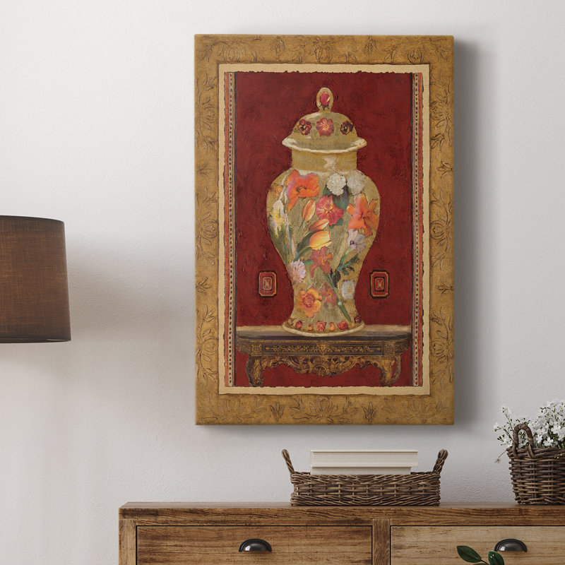 Romantic Urn II -Gallery Wrapped Cavas, 12" H x 8" W