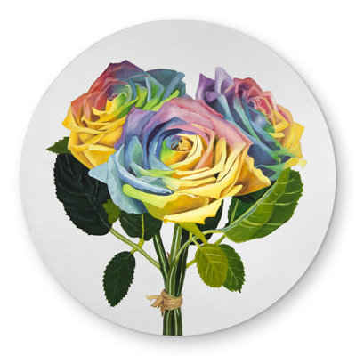 Bouquet of Rainbow Roses Rug | Stylish Outdoor Home Decor