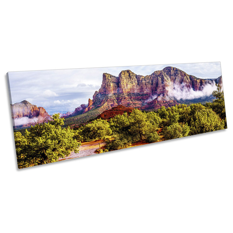 Red Rocks Mountains Arizona - Wrapped Canvas Panoramic Print, 30.48cm H x 91.44cm W x 2cm D