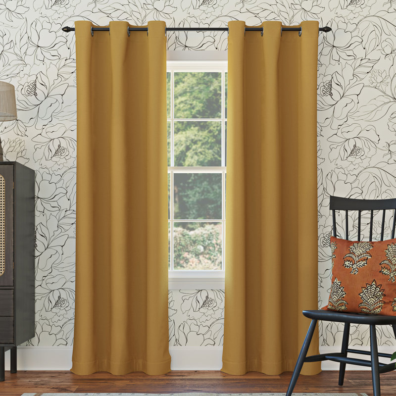 Blackout Grommet Curtain Panel - Basics by Wayfair™, 54" W x 84" L, Gold