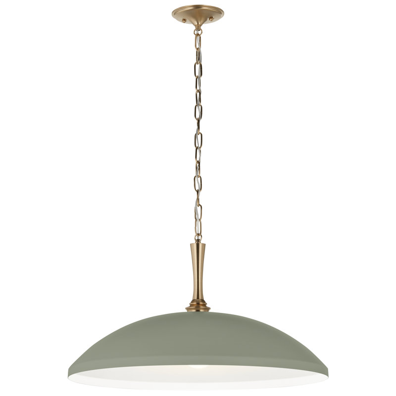 Luminaire suspendu 1 lumière Delarosa 24,25 pouces vert héritage et bronze champagne, 24.25" W x 12.75" H, Heritage Green