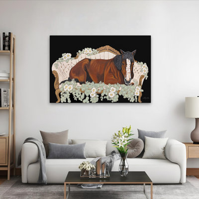 Stable Dreams - Contemporary Horse, art floral vintage