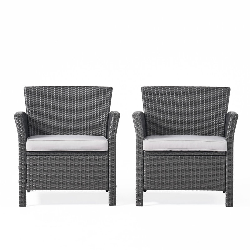2 St Chairs - Grey Outdoor Seating, Pe , Iron, Waterproof Fabric Cover, 28.17"x28.17"x30.2", 22 Lb St Chair Furniture With Soft Cushions, Fabric, 28.17 In Depth X Width 30.2 Height, Weight