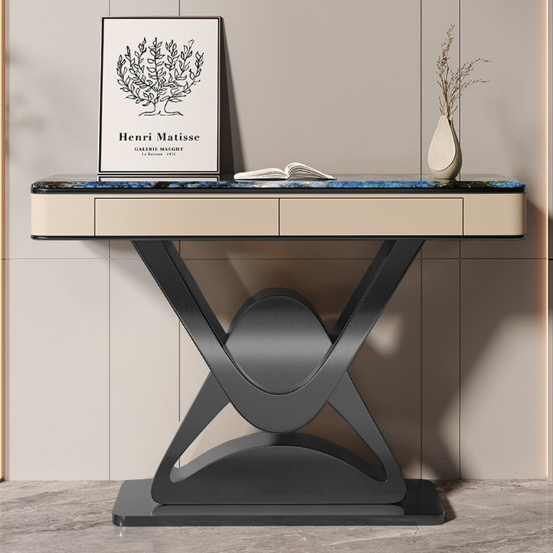 Console légère haut de gamme simple et luxueuse, 33,5 po H x 70,9 po L x 13,8 po P, Noir