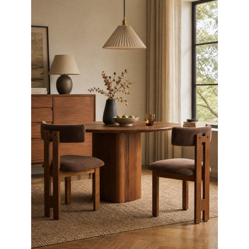 Ceremonie Curve Back Dining Chair 2pc Set, 2, Velvet Brown