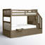 Lit superposé HuneyCutt avec couchette et plateau en chocolat noir, matelas non inclus-1198074631-1198074627