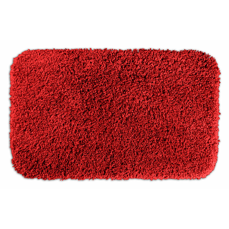 Treye Nylon Bath Rug with Non-Slip Backing, Chili Pepper Red, Rectangle 24" x 40"