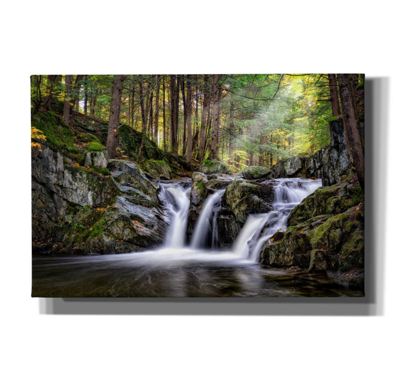 «Hancock Brook Falls» par Rick Berk, art mural sur toile, H 12 po x l 18 po x P 0,75 po