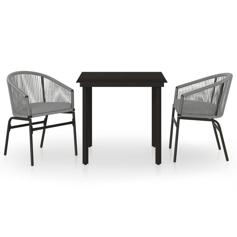 Janaina Rectangular 2 - Person Dining Set, Gray, 23.23" x 31.5" x 29.13"