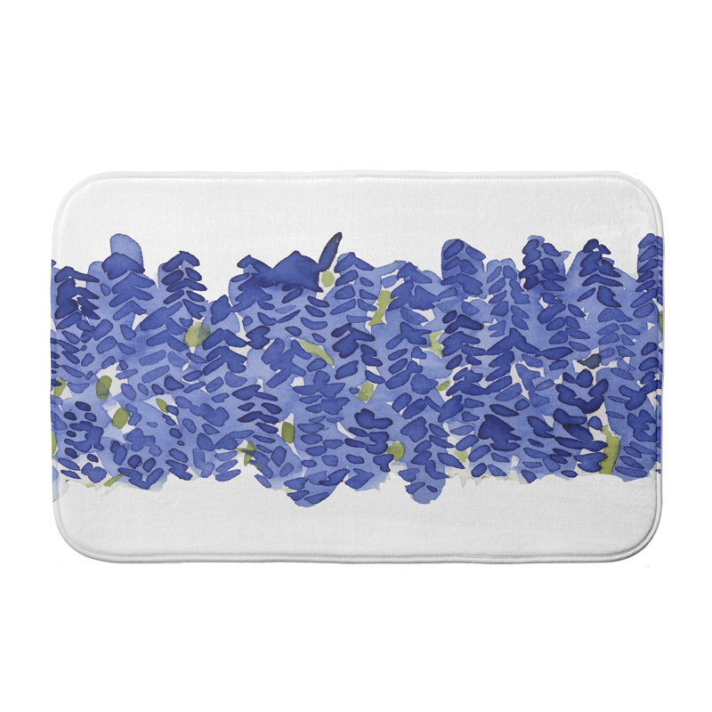 Tapis pour salle de bain Louque, H 18 po x L 30 po, Bleu