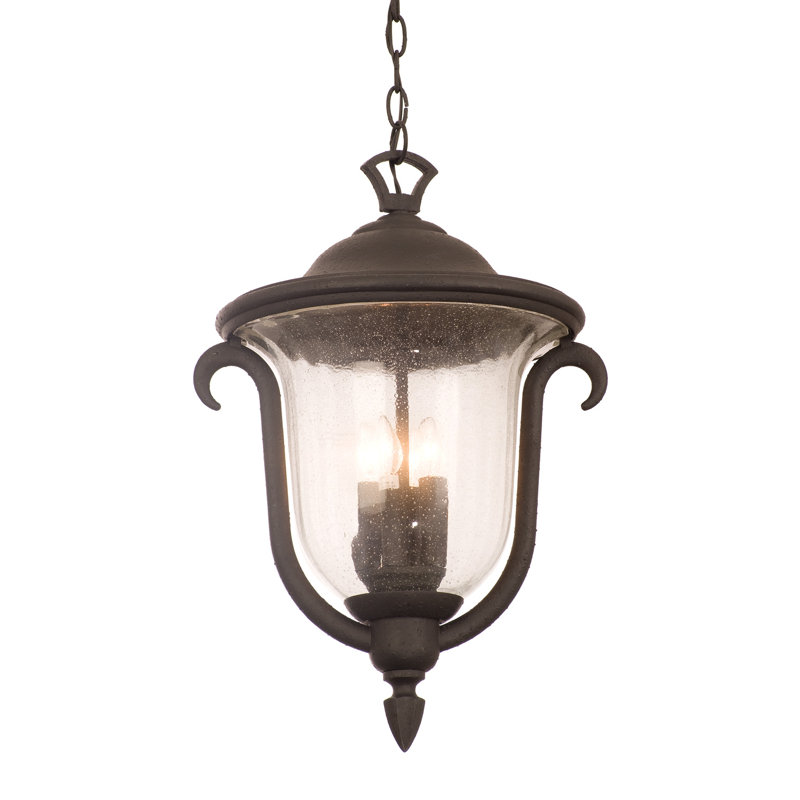 Lanterne suspendue d'extérieur 3 lumières Santa Barbara, Bronze brillant