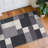Akieba Geometric Tufted Gray/Black/Ivory Non-Slip Rubberback Area Rug-1489564598
