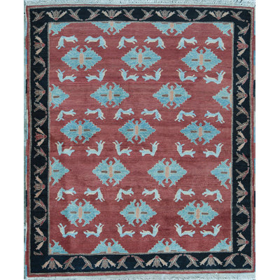 Tapis rouille de haute qualité noué à la main