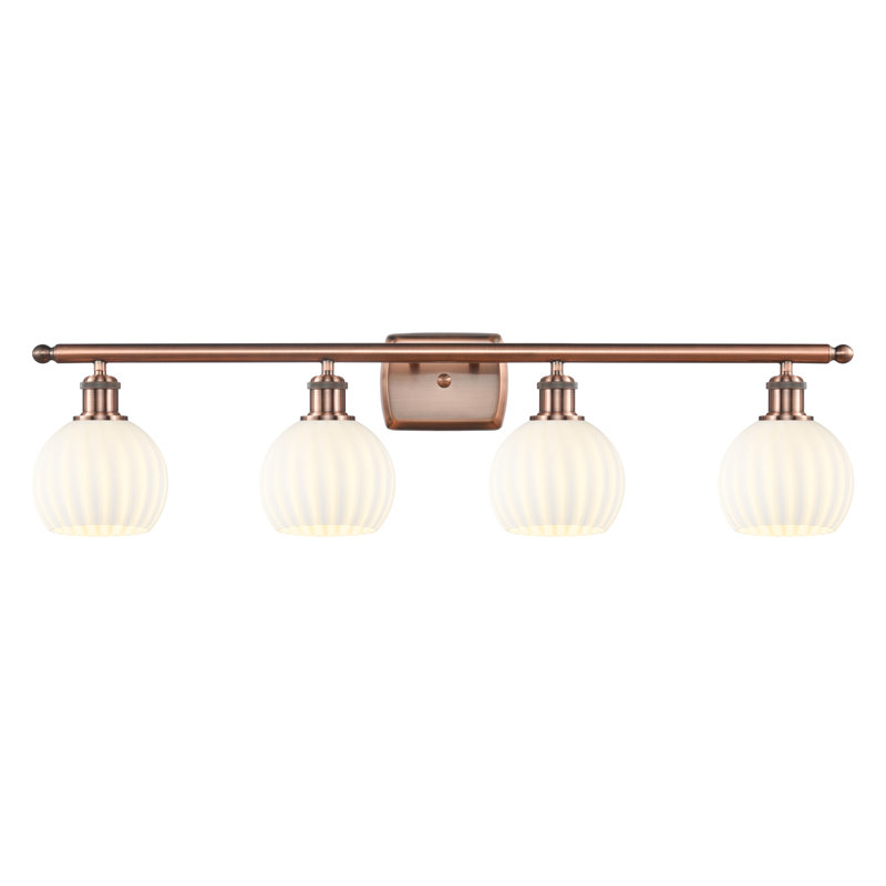 Éclairage pour meuble-lavabo 4 lumières 36 po Ballston, Cuivre antique
