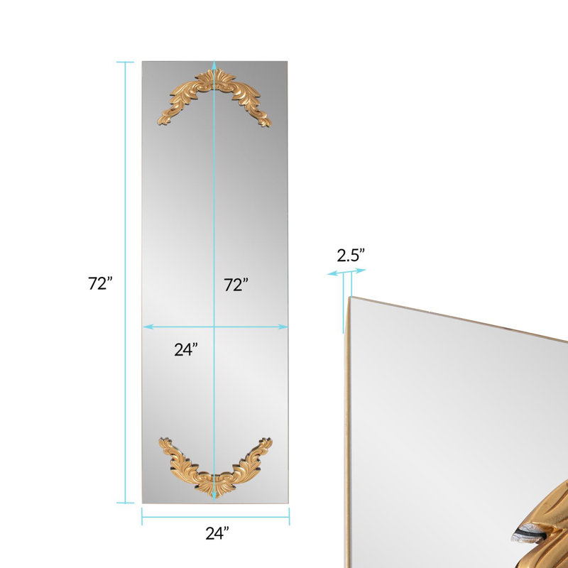 Adelard Rectangle Full Length Mirror, Gold