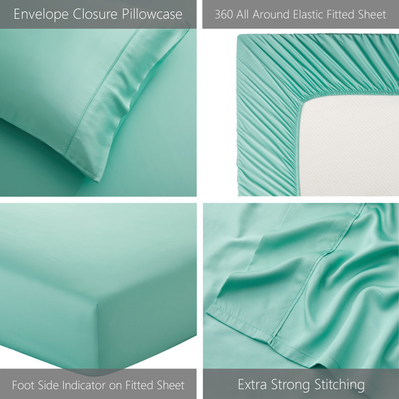 Sage Green Bamboo Cotton Full Deep Pocket Sheet Set
