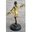 Figurine dansant en bronze doré, sculpture en bronze doré des années 20
