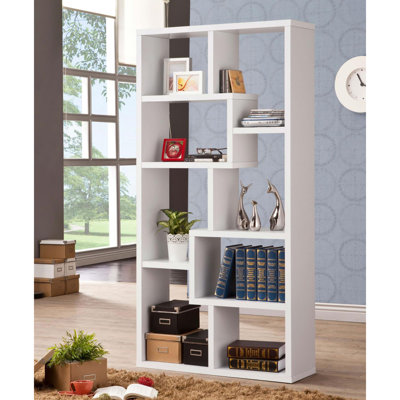 Bibliothèque géométrique polyvalente avec de nombreuses solutions de rangement fonctionnelles