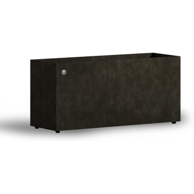 Reglo Rectangular Planter – (Bone) Finish – Fiberglass Indoor/Outdoor and Weather-Resistant Large Planter Exterior,  Interior)