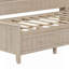 Lit de jour fonctionnel en bois avec de nombreuses tablettes et tiroirs de rangement, parfait pour les espaces de vie organisés et confortables-1227231136