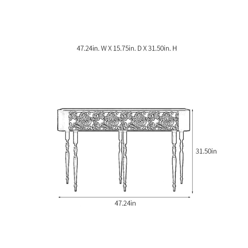 Console multifonctionnelle élégante, H 31,5 po x l 47,24 po x P 15,75 po