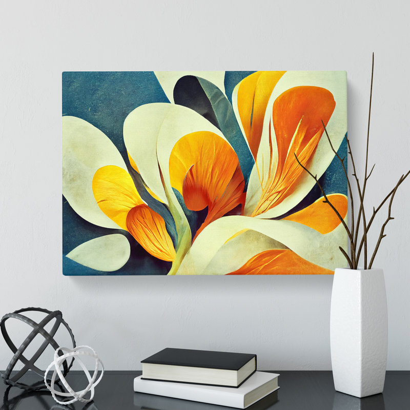 Artistic Flowers - Wrapped Canvas Painting, 35cm H x 50cm W x 3cm D