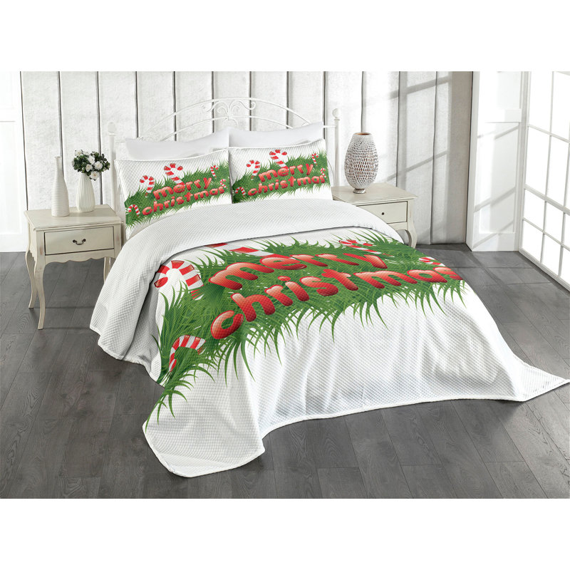 White Quilted Queen Bedspread Set with Pillow Shams