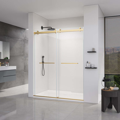 Porte en verre trempé épais pour salle de bain