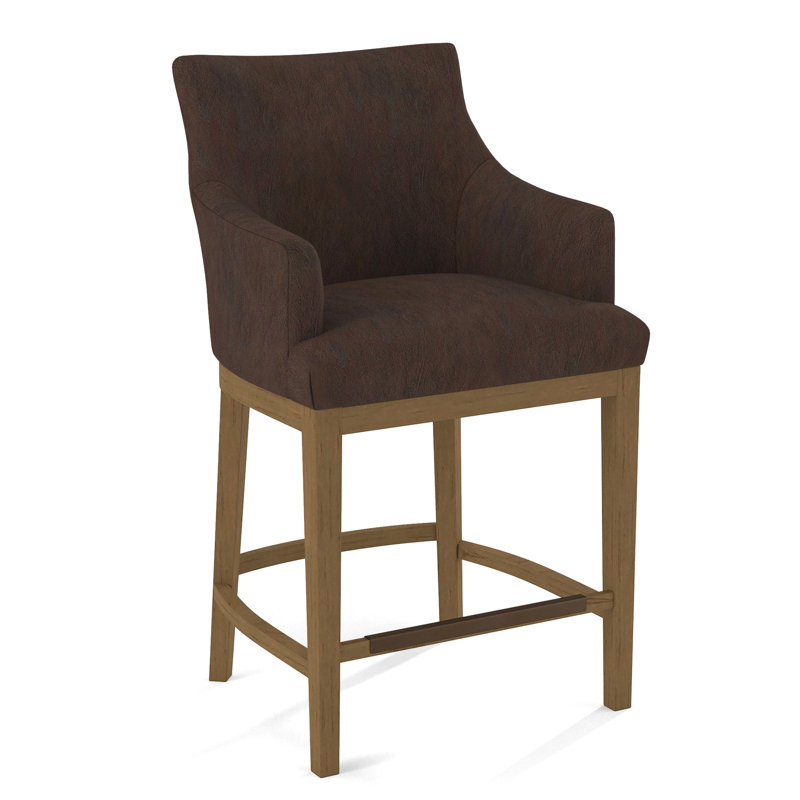 Upholstered Counter Stool, Beachwood, Applause Choco Suisse