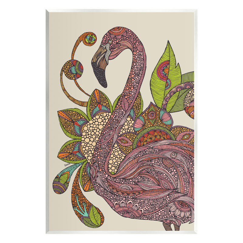 Flamingo Paisley Botanical Floral Wood Wall Art, 13 x 19