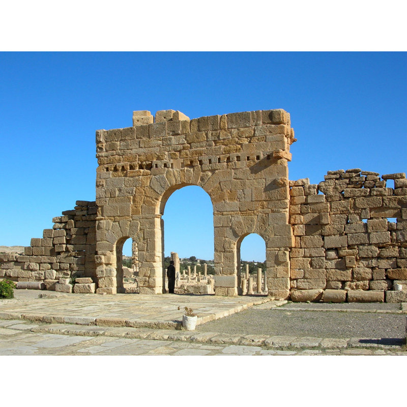 Arche d'Antoninus Pius, Sbeitla, Tunisie, H 13 po x l 18 po