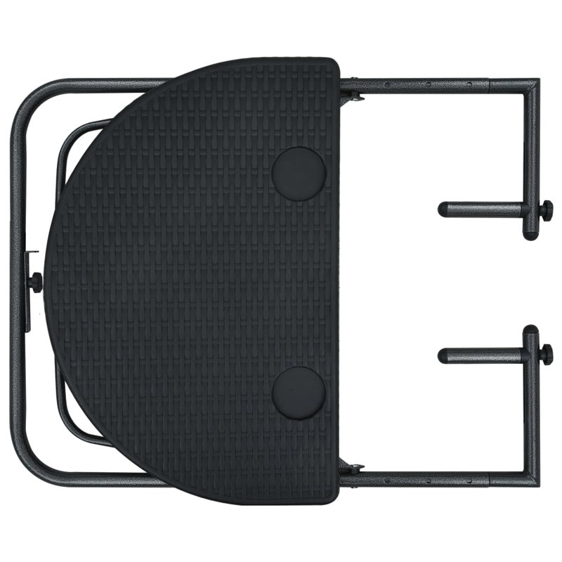Reis Folding Steel Balcony Table, Black