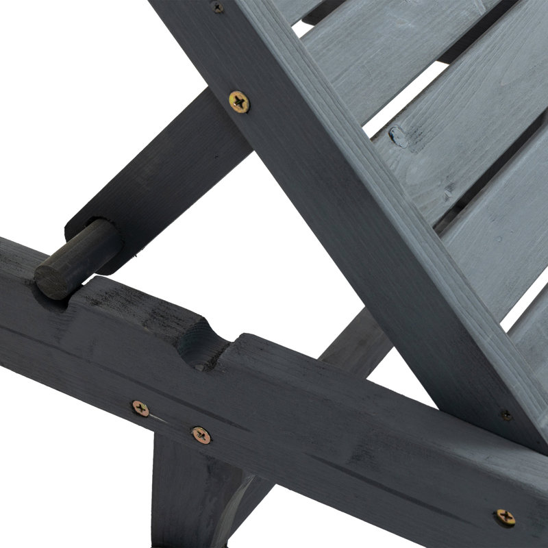 Outsunny Garden Patio Sun Lounger with Built-In Table Grey