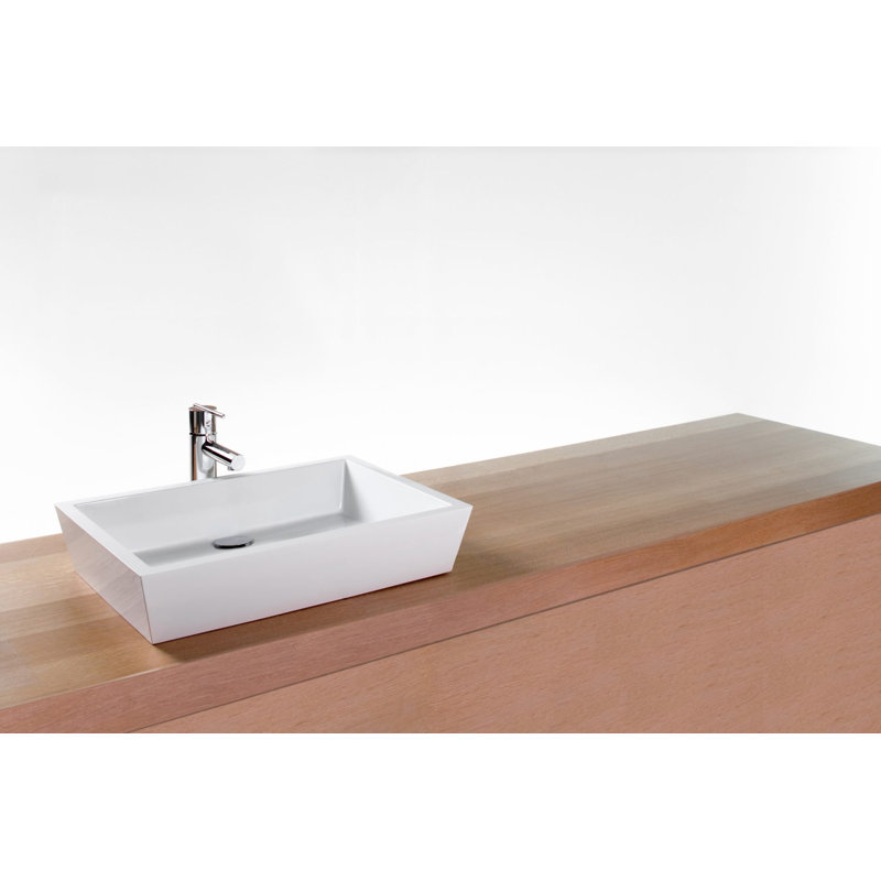 21" Cube collection Abovemount Vessel Sink, White Matte