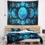 Motif abstrait bleu exotique sur une tapisserie noire-28497287