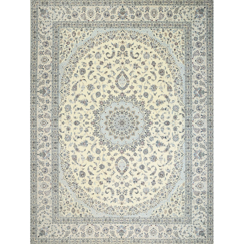 Tapis bleu/gris traditionnel, Rectangle 2 pi x 4 pi